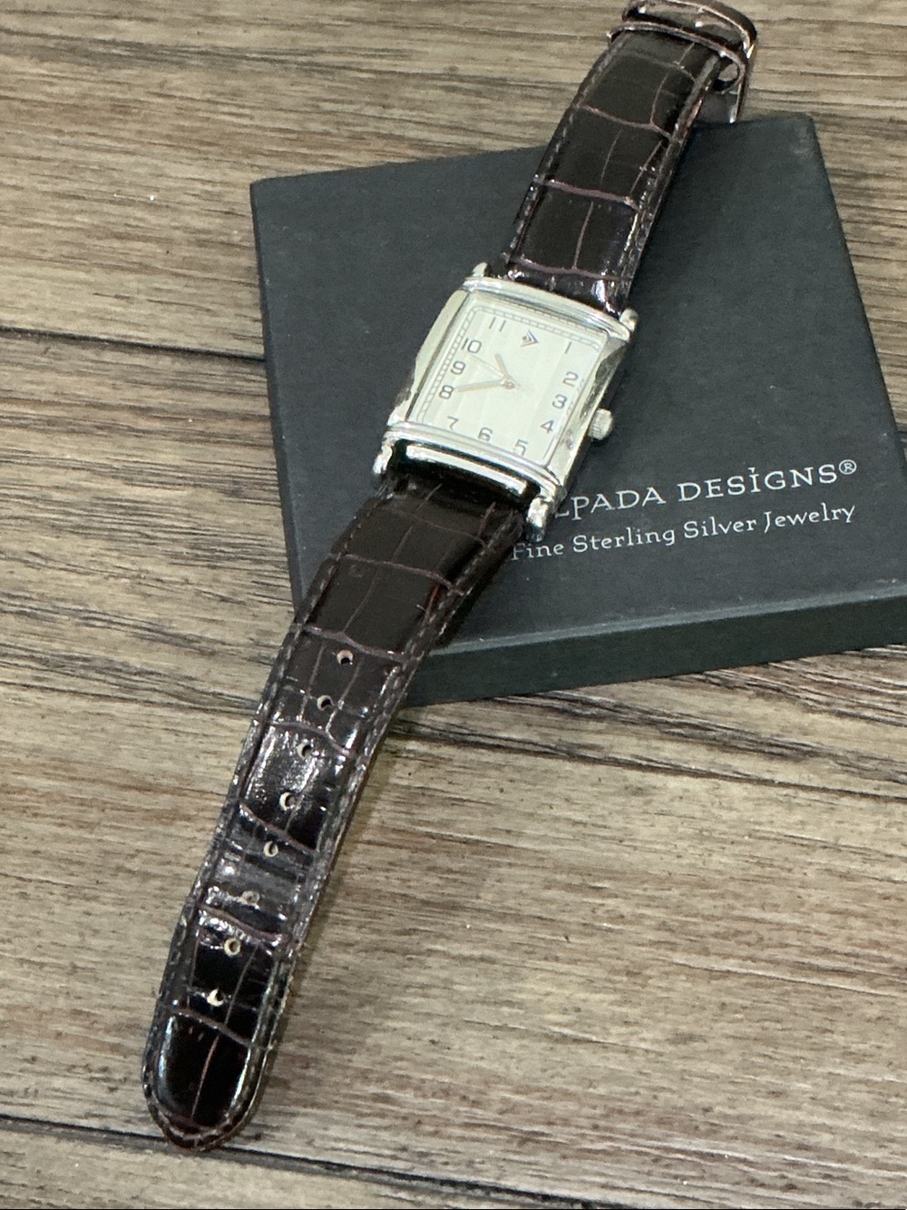 Silpada Brown Leather Strap Unisex Watch - Silver Case